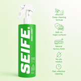 Inside Agent interior cleaner with icons for deep cleaning, surface safety and no oily residue